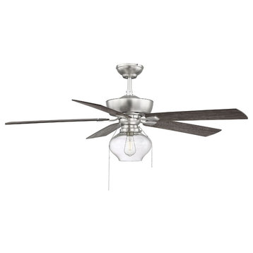 Trade Winds Lighting 1-Light Ceiling Fan In Brushed Nickel