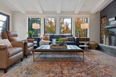 This is an example of a transitional living room in Seattle.