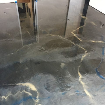 Metallic Epoxy Floor in living room and bedroom