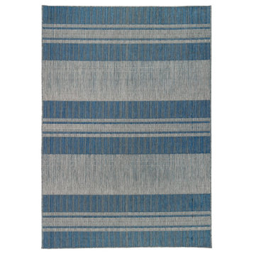 Maryland Blessy Indoor/Outdoor Area Rug, Blue, 4'x6', Striped