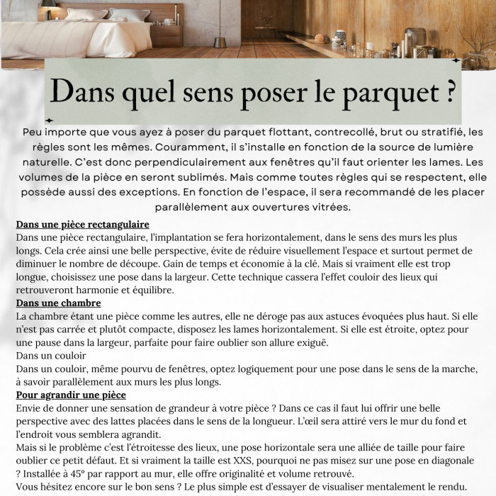 Dans quel sens poser le parquet