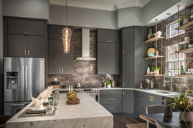 Example of a transitional kitchen design in Birmingham