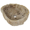 vidaXL Sink 17.7"x13.8"x5.9" Fossil Stone Cream Bathroom Natural Stone Basin