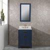 Madison 24" Carrara White Marble Vanity, Monarch Blue