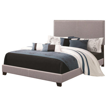 Coaster Boyd Upholstered Beds King Upholstered Bed in Gray Fabric 350071KE