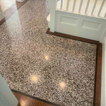 Cracked Edwardian Terrazzo Hallway Floor Renovated in Knighton Leicester