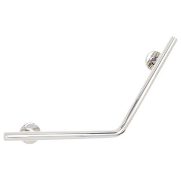 16"x16" Angled Wedge Shower Grab Bar, Satin Stainless