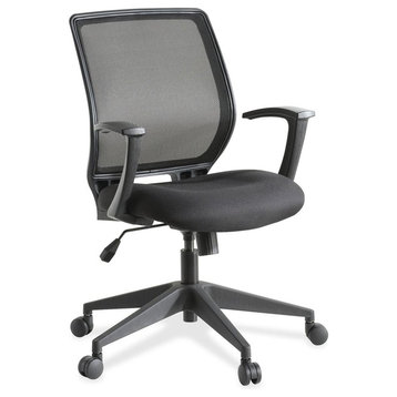 Lorell Executive Mid-Back Work Chair, Upholstery Black Seat