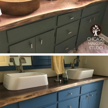 Live Edge Black Walnut Floating Vanity