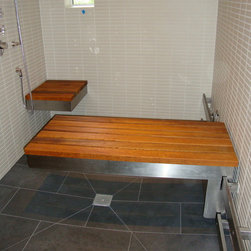 Teak Mobile Shower Bench - Shower Benches & Seats