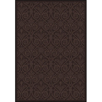 Joy Carpets Any Day Matinee, Theater Area Rug, Damascus, 10'9"X13'2", Brown
