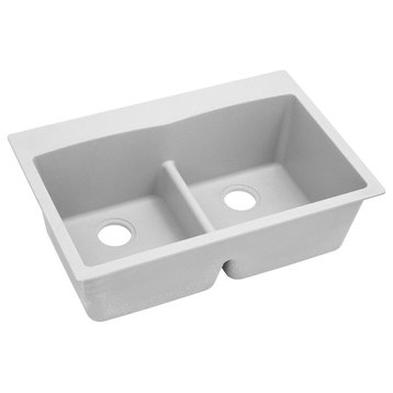 Elkay Quartz Classic 2-Bowl Drop-in Sink With Aqua Divide, White