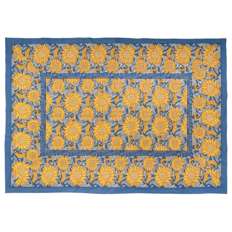 Sunflower Tablecloth - Yellow/Blue - 59" x 86"
