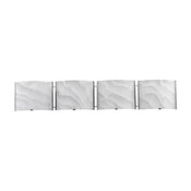 Chloe Lighting Ampere 4-Light Chrome Metallic Vanity Wall Fixture, Frosted Glass