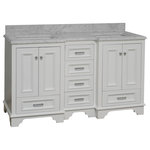 Kitchen Bath Collection - Nantucket 60" Bath Vanity, White, Carrara Marble, Double Vanity - The Nantucket: timeless and classic.