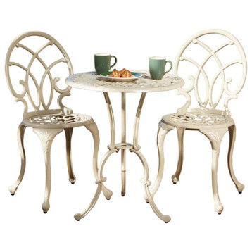 GDF Studio 3-Piece Andover Outdoor Cast Aluminum Bistro Set