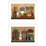 TrendyDecor4U - "Antique Kitchen/Treasures" Collection by Ed Wargo, Printed Framed Wall Art - Antique Kitchen/Treasures - 2(10x14) - Antique Kitchen prints, very popular in sales. Framed in a decorative white frames by Ed Wargo.