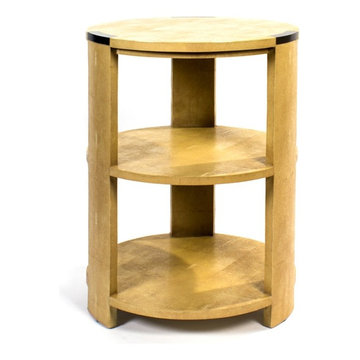 JULIAN CHICHESTER TRIBECA FAUX SHAGREEN 3-TIER SIDE TABLE