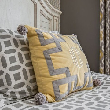 Waxhaw, NC Teen Girl Bedroom Gray/Yellow
