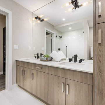 Modern Bathroom with LPL Morrel Double Vanities