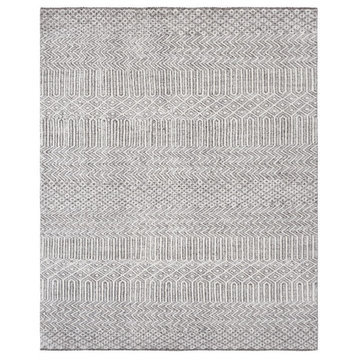 EORC Ivory Hand Knotted Wool High-Low Rug 8' x 10'