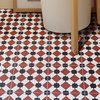 8"x8" Ait Baha Handmade Cement Tile, Red/Black, Set of 12