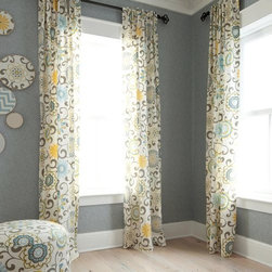 Spa Pom Pon Play Hidden Tab Drapes - Curtains