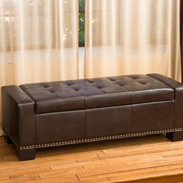 Contemporary Living Room Storage Ottoman Bench