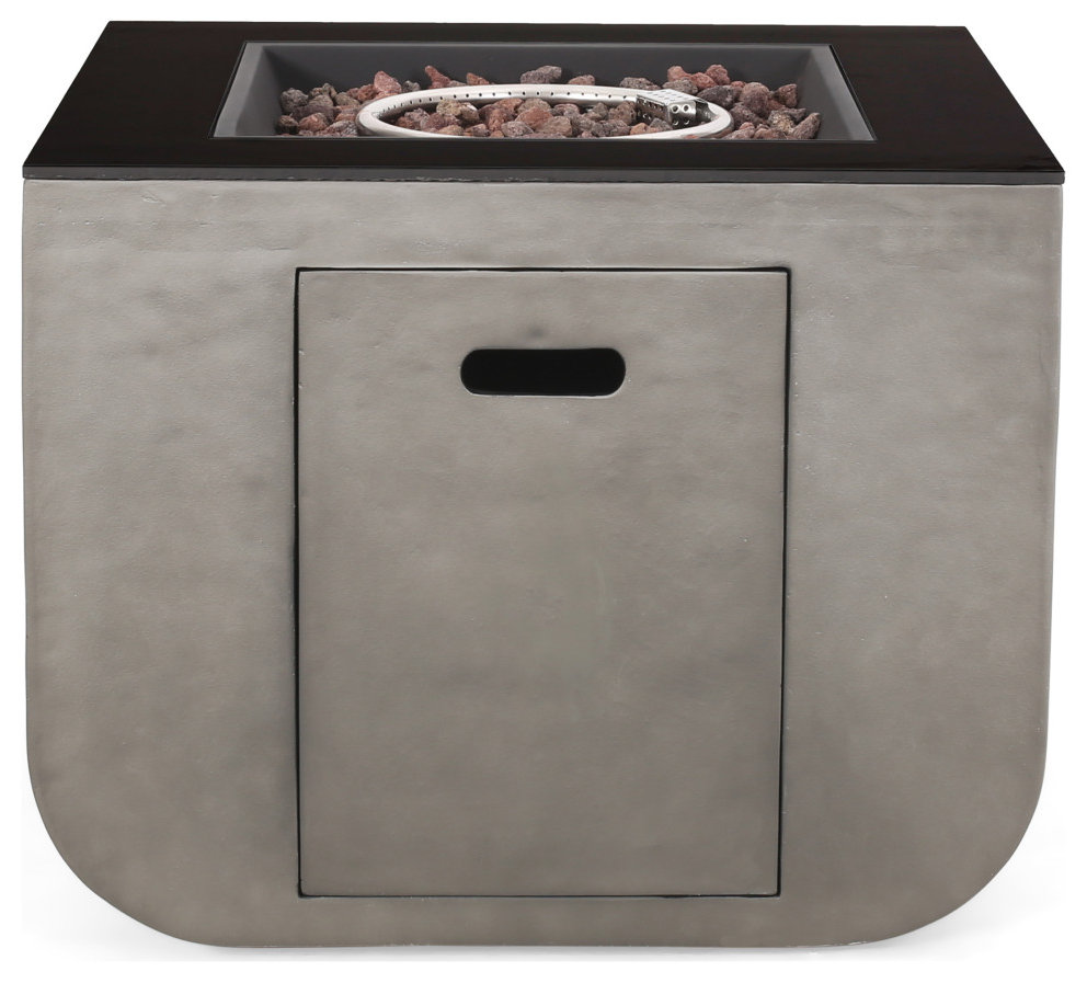 Gwen Outdoor Modern 30-Inch Square Fire Pit