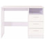 Dressing Table, High Gloss White MDF With 3 Storage Drawers and Open Shelf