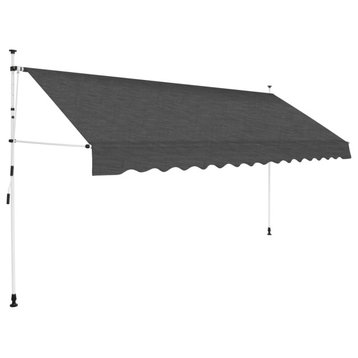 vidaXL Manual Retractable Awning 157.5" Anthracite