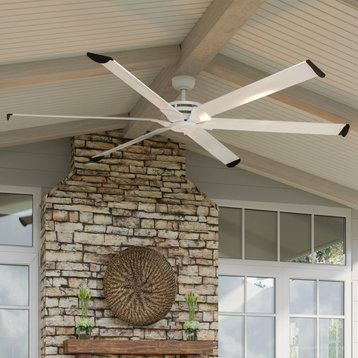 Luxury Industrial Ceiling Fan, Matte White, UHP9130, Key West Collection