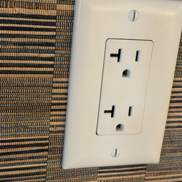 Precision Natural Fiber Wallcovering Cut Around an Electrical Outlet
