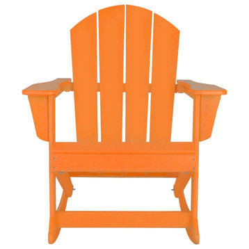 Keller HDPE Plastic Outdoor Rocking Chair in Orange