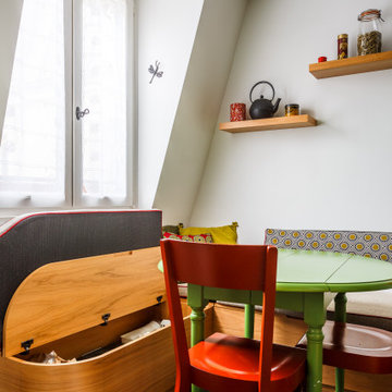Coin repas, banquette coffre sur mesure