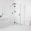 78"x50"x37" Frameless 90 Degree Shower Enclosure Glass Hinge, Matte Black