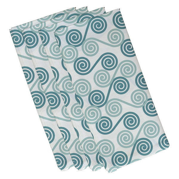 Rip Curl, Geometric Print Napkin, Aqua, Set of 4, Aqua