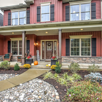 Autumn Red Farmhouse