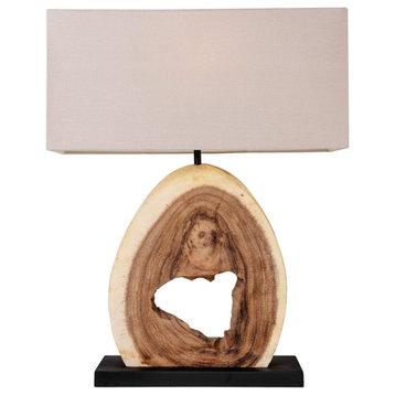 The 360, Weathered Wood Slice Table Lamp
