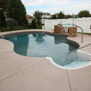 75 Beautiful Beige Stamped Concrete Pool Pictures & Ideas | Houzz