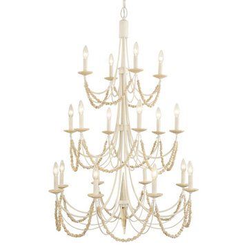 Varaluz Brentwood 18 Light Chandelier, White/Clear, 350C18CW