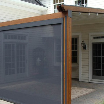 Retractable Pergola Awning with Integrated Solar Shades