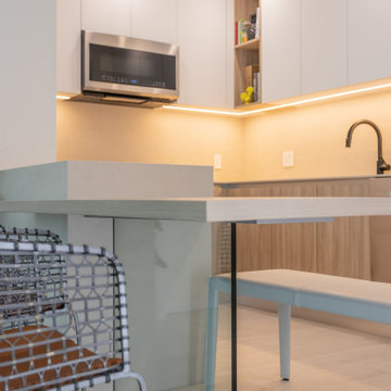 Modern Minimalism: Stylish Kitchen with Warm Accents in Miami
