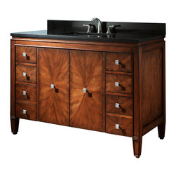 Avanity - Avanity Brentwood 49" Vanity With Black Granite Top, New Walnut Finish - Bathroom Vanities And Sink Consoles