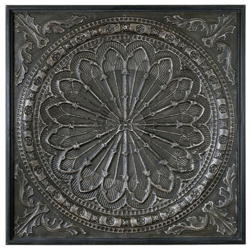Uttermost 04009 Ottavio 45" x 45" Embossed Iron Wall Art - Charcoal Glaze