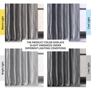 Platinum Blackout FauxSilk Taffeta Curtain Single Panel, 50"x120"