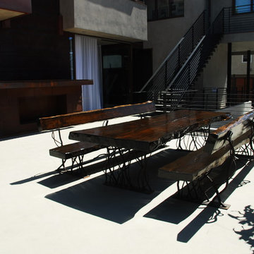 Live edge table and bench