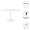 Lippa 54" Round Wood Top Dining Table in White