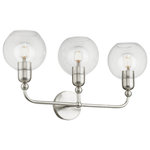 Livex Lighting - Downtown 3 Light Brushed Nickel Sphere Vanity Sconce - Bring a refined lighting style to your bath area with this downtown collection three light vanity sconce. Shown in a brushed nickel finish with clear sphere glass.