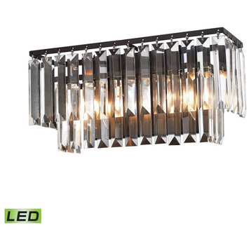 Luxury Two Light Vanity Light Fixture Prismatic Crystals - Contemporary